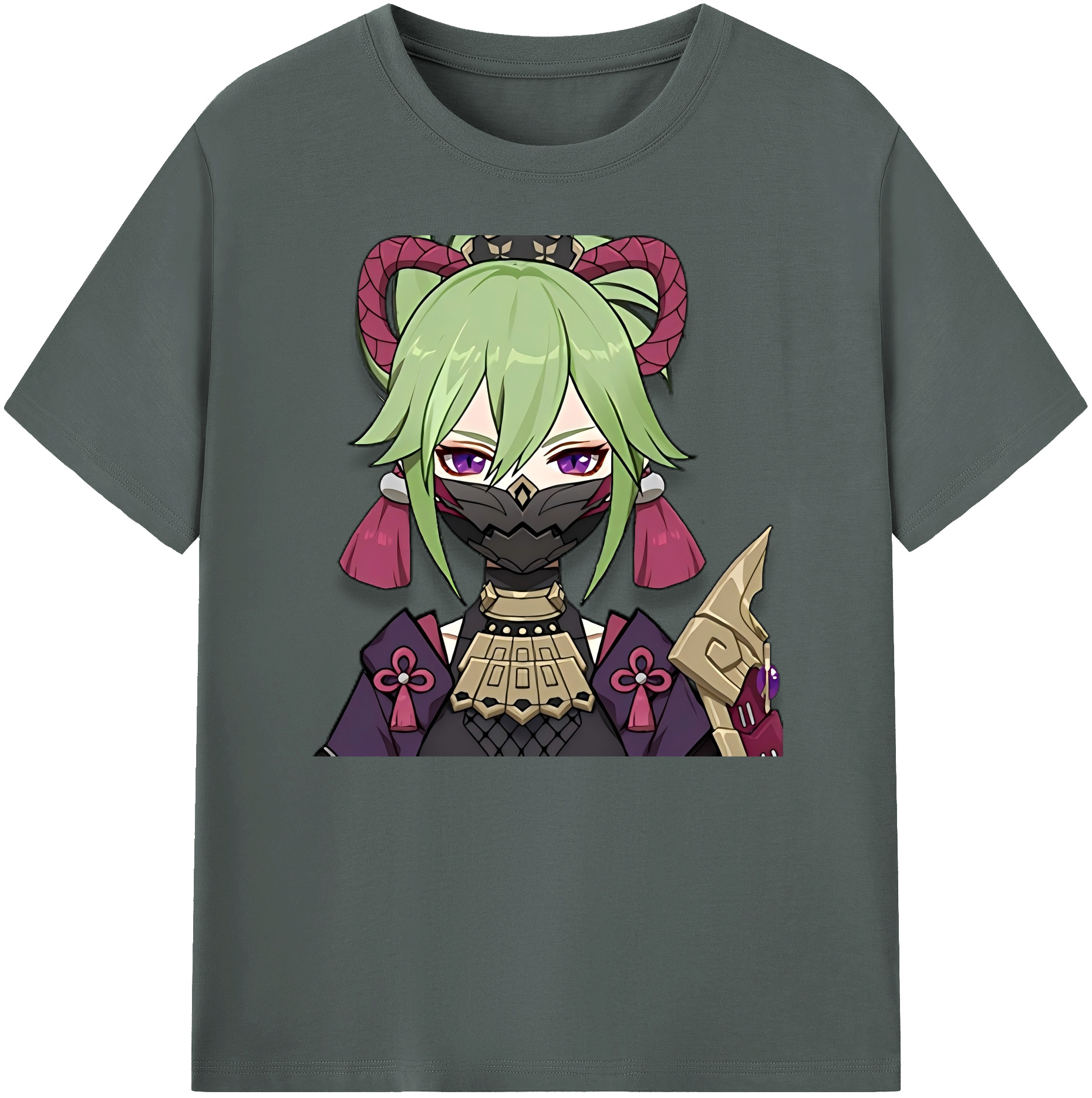 げんし神  久岐忍 くき しのぶ genshin Kuki Shinobu 綿100％ メンズ半袖Tシャツ｜肌触りやわらか＆通気性